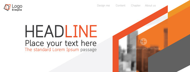 Wall Mural - horizontal web banner, vector template, with space for your picture