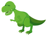 Fototapeta Dinusie - Single picture of tyrannosaurus rex in green