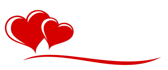 Poster - The stylized symbol with red hearts.