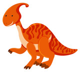 Fototapeta Dinusie - Single picture of parasaurolophus in orange color