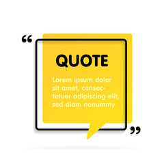 Poster - Quote text bubble. Commas, note, message and comment.