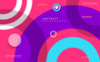 Colorful abstract circle geometric background design. Pop modern template design