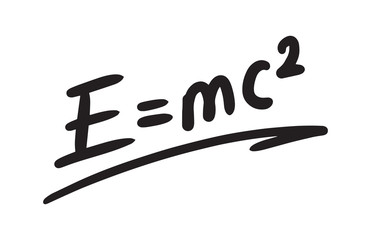 Wall Mural - hand drawing e=mc2 formula. e=mc2 formula. physics formula