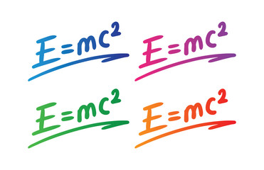 Wall Mural - e=mc2 formula. hand drawing e=mc2 formula. physics formula. energy, mass and speed of light