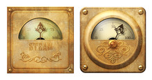 Steampunk Victorian Gauge Meters Illustration