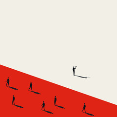 see, think, do different business vector concept. visionary leader symbol with unique and creative s