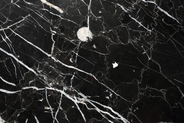 Wall Mural - White patterned natural of Black marble (Marquina) texture for design. Abstract dark background.