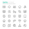 Collection of data related line icons. 48x48 Pixel Perfect. Editable stroke