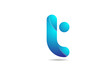 blue gradient logo t alphabet letter design icon for company