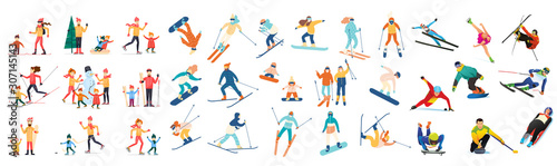 Fotomural Winter sports with adult children