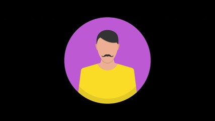 Poster - Male avatar. Loop animation in alpha channel. 4K resolution. 