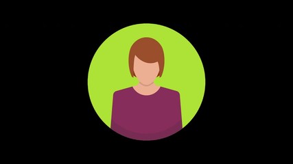 Poster - Female avatar. Loop animation in alpha channel. 4K resolution. 