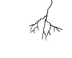 Wall Mural - Simple black line art of a lightning strike, vector illustration 