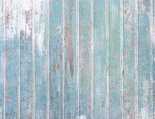 Closeup Shot Of An Old Blue Wooden Door Texture. Wood Background.