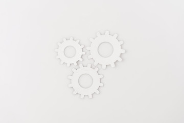 Sticker - top view of round gears isolated on white