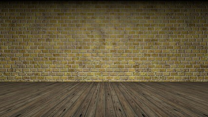  3d rendering of a brick wall frontal view studio