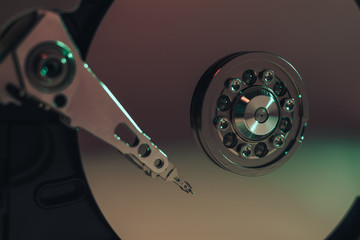 Aufkleber - Close up detail of an open hard disk background.