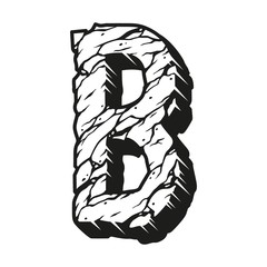 Sticker - Letter B desert vintage design template