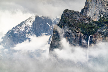 Sticker - Iconic view of Bridalveil Fall in Yosemite Valley, California