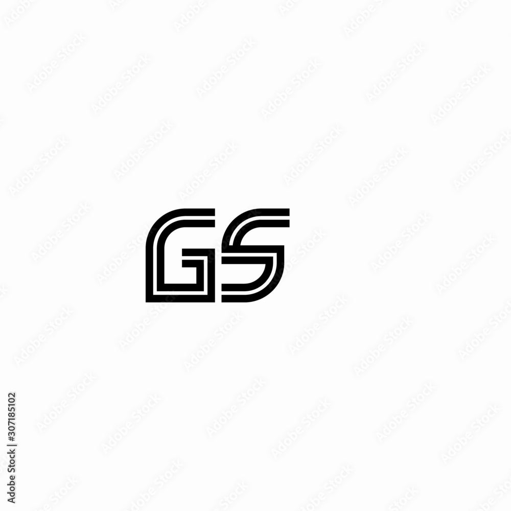 Initial outline letter GS style template Stock Vector | Adobe Stock