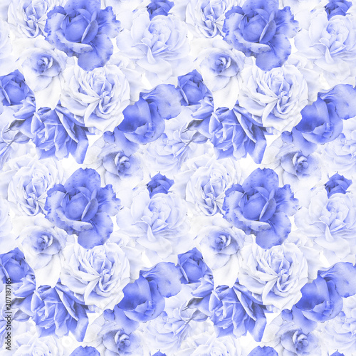 Seamless floral pattern with flowers on light background, watercolor. Templat...