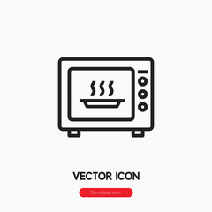 Poster - Microwave oven icon vector. Linear style sign for mobile concept and web design. Microwave oven symbol illustration. Pixel vector graphics - Vector.	