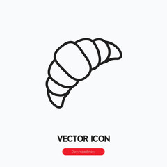 Poster - Croissant icon vector. Linear style sign for mobile concept and web design. Croissant symbol illustration. Pixel vector graphics - Vector.	