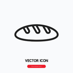 Poster - Bread icon vector. Linear style sign for mobile concept and web design. Bread symbol illustration. Pixel vector graphics - Vector.	