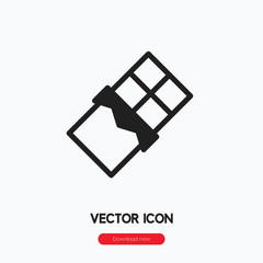 Poster - Chocolate bar icon vector. Linear style sign for mobile concept and web design. Chocolate bar symbol illustration. Pixel vector graphics - Vector.	