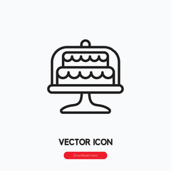 Poster - Cake icon vector. Linear style sign for mobile concept and web design. Cake symbol illustration. Pixel vector graphics - Vector.	