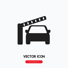 car barrier icon vector. Linear style sign for mobile concept and web design. car barrier symbol illustration. Pixel vector graphics - Vector.