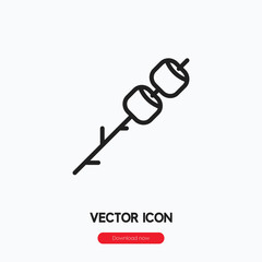 Poster - Marshmallow icon vector. Linear style sign for mobile concept and web design. Marshmallow symbol illustration. Pixel vector graphics - Vector.