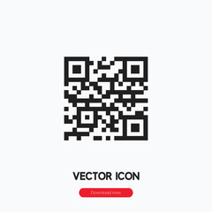Fototapete - QR code icon vector. Linear style sign for mobile concept and web design. Bar code symbol illustration. Pixel vector graphics - Vector.