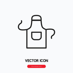 Poster - Cooking apron icon vector. Linear style sign for mobile concept and web design. Cooking apron symbol illustration. Pixel vector graphics - Vector.
