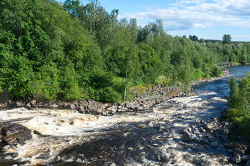 Hydroelectric power station in the city of Lyaskelya in Karelia