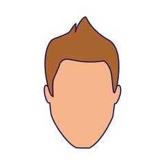 Sticker - avatar man face icon, flat design