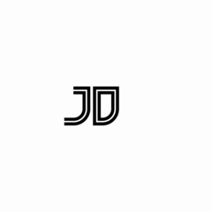 Wall Mural - Initial outline letter JD style template	