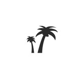 Fototapeta Sypialnia - silhouette of palm on white background
