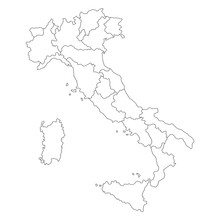 Vector Map Of Italy With Borders Of Regions