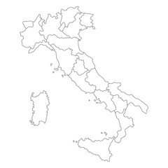 Wall Mural - vector map of italy with borders of regions