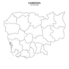  vector map of Cambodia isolated on white background