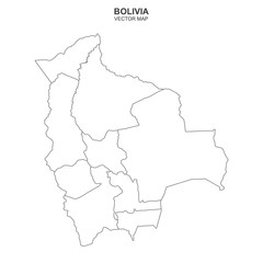  political map of Bolivia on white background