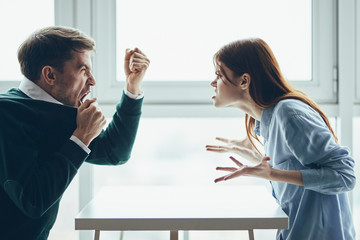 Wall Mural - man and woman in office