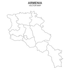  vector map of Armenia on white background