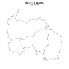  vector map of South Ossetia on white background