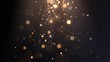 Vector background with golden bokeh, falling golden sparks, dust glitter, blur effect