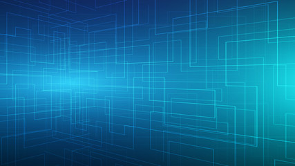 Poster - perspective  blue abstract line technology background,futuristic connection processor with copy space