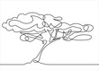 Line drawing of a tree, vector illustration-continuous line drawing