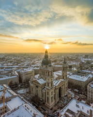 Wall Mural - Aerial view from St Stephen Basilica in the morning. Historical and famous old building