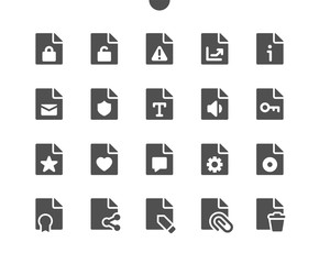 Fototapete - 15 File v4 UI Pixel Perfect Well-crafted Vector Solid Icons 48x48 Ready for 24x24 Grid for Web Graphics and Apps. Simple Minimal Pictogram